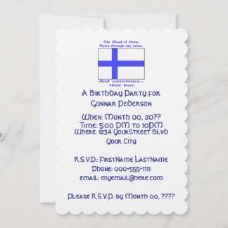 Invitation Finnish Blood Beer Fête d'anniversaire 