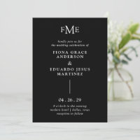 Fiona Black Bold Monogramme Mariage moderne