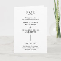 Fiona Noir et Blanc Gras Monogramme Mariage modern
