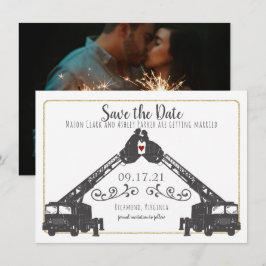 Invitation Fire Fighter Sauvez la date avec la photo