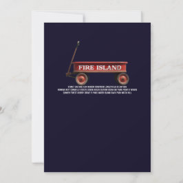 Invitation Fire Island retro red wagon beach summer vacation 