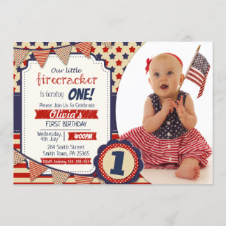 Invitation Firecracker Genre Neutre 4 Juillet