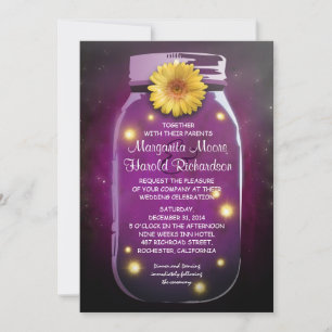 Invitation Fireflies et Mariage Whimsical Mason violet