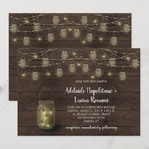 Invitation Fireflies Mason Jars Mariage