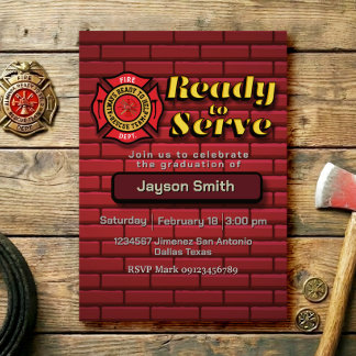 Invitation Fireman Graduation Party