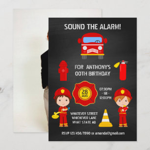 Invitation Firemer Birthday Chalkboard ajouter l'invitation p