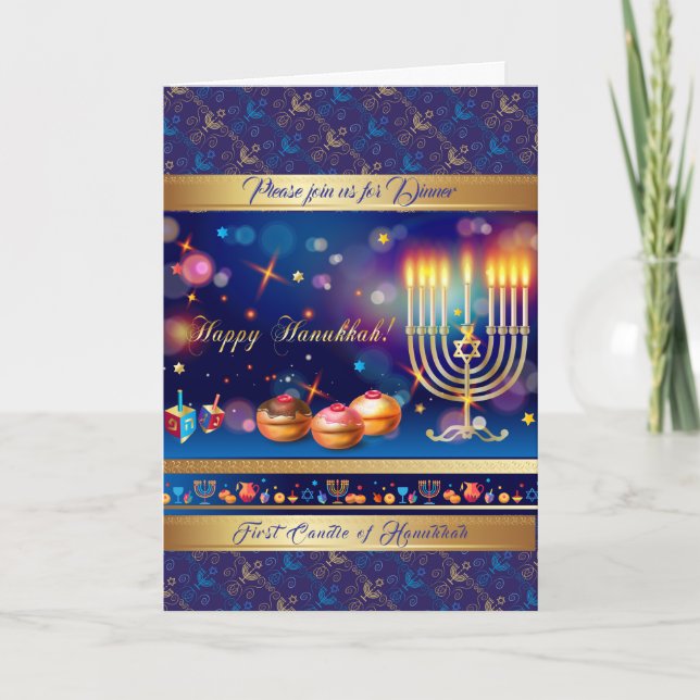 Invitation First Candle of Hanukkah Festival of lights Party (Devant)