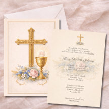 First Communion Chalice Host  Floral 