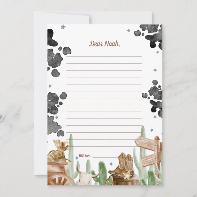 Invitation First Rodeo Rustic Wild West Time Capsule Cards (Devant)