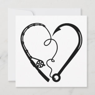 INVITATION FISHING ROD HEART