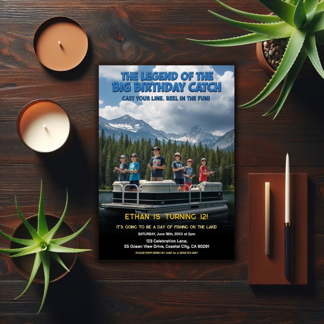 Invitation Fishing Themed Birthday Party (Créateur téléchargé)