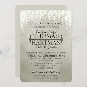 Invitation Fitness Curl Bar Sparkle Mariage