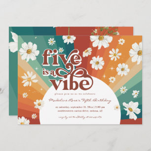 Invitation Five est un Vibe 5e anniversaire Retro Daisy Rai