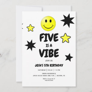 Invitation Five est une Vibe 5e fête d'anniversaire