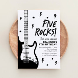 Invitation Five Rocks Guitar Rock et Roll 5e anniversaire