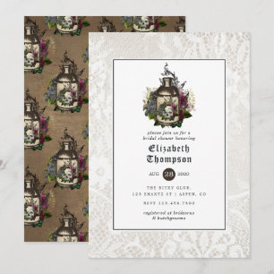 Invitation Flacon de potion florale et douche de mariée gothi