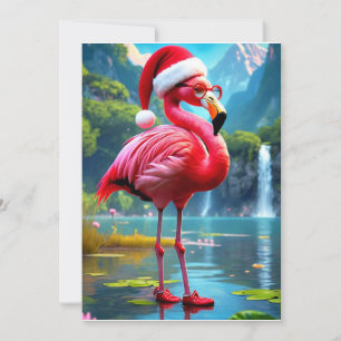 Invitation Flamant de Noël en Père Noël-47476