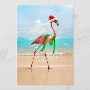 Invitation Flamant de Noël sur la Plage