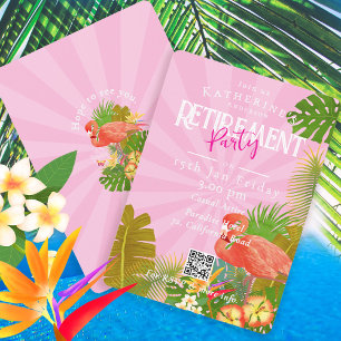 Invitation Flamant Floride Tropical Rose Retraite