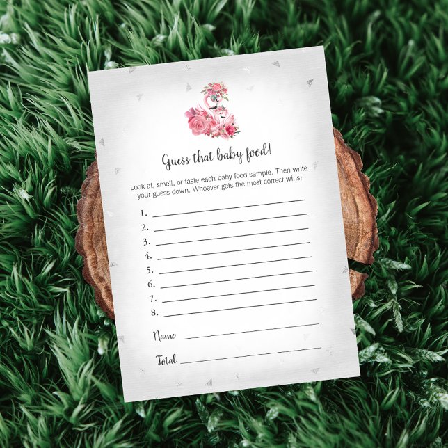 Invitation Flamant rose Argent Ballerina Devine Le Jeu De Nou (Créateur téléchargé)