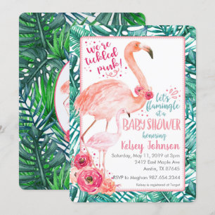 Invitation Flamant rose Baby shower