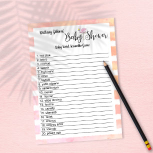 Invitation Flamant rose Baby shower Mot de recherche pour béb