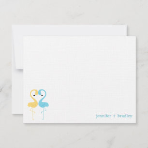 Invitation Flamant rose Couple Custom Flat Merci Notes