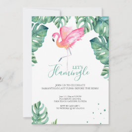 Invitation Flamant rose d'aquarelle Bachelorette