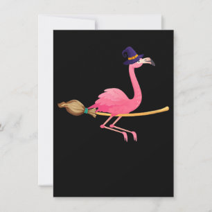 Invitation Flamant rose Femme Drôle Sorcière Flamant rose H