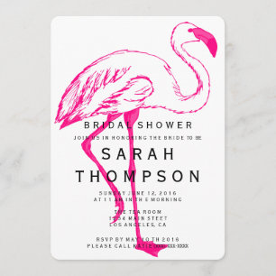 Invitation Flamant rose nuptiale moderne