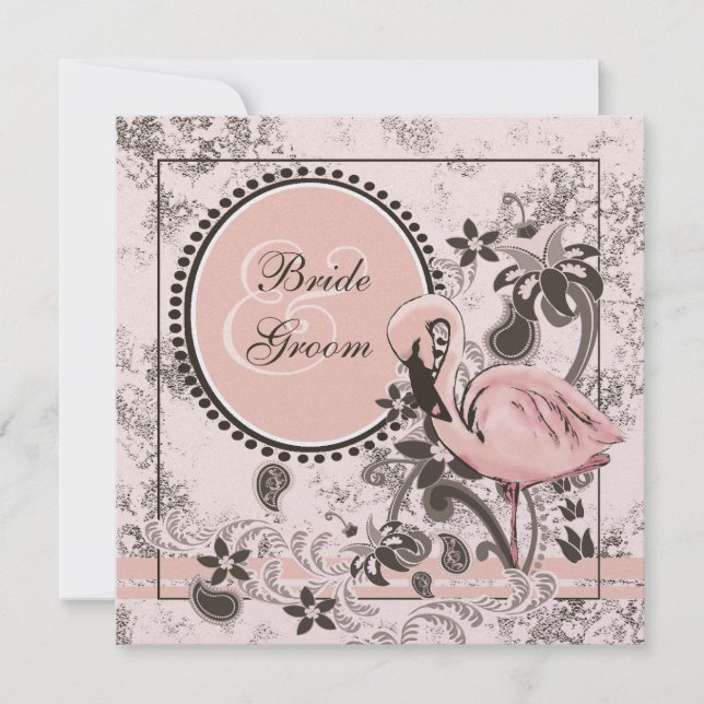 Invitation Flamant rose paradis (Devant)