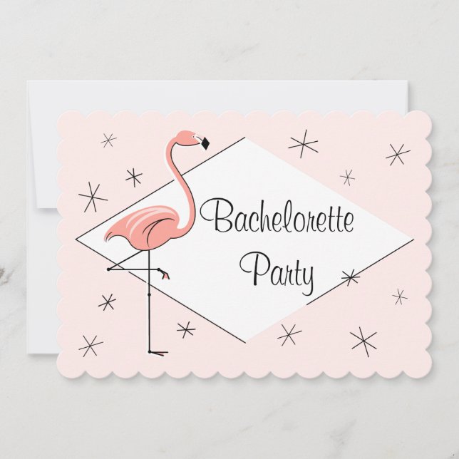 Invitation Flamant rose Pink Diamond Bachelorette Party (Devant)