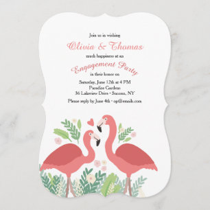 Invitation Flamant rose rose