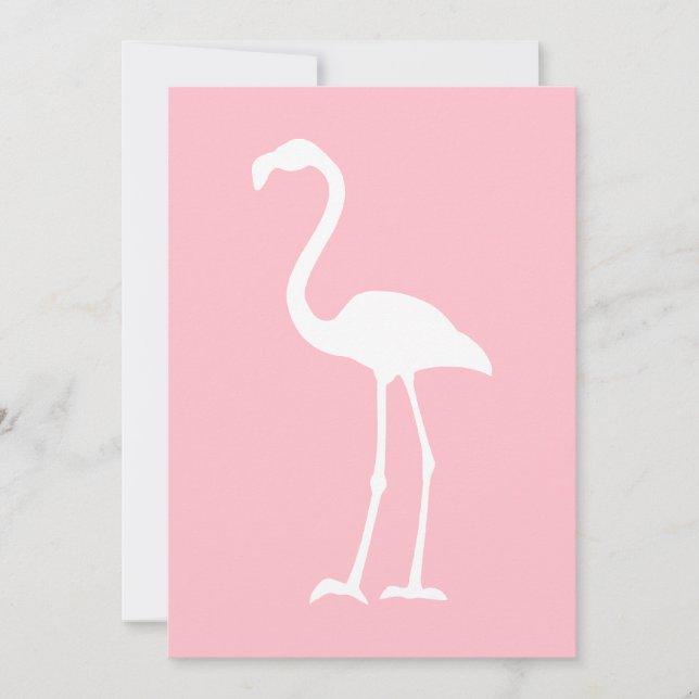 Invitation Flamant rose rose et blanc (Devant)