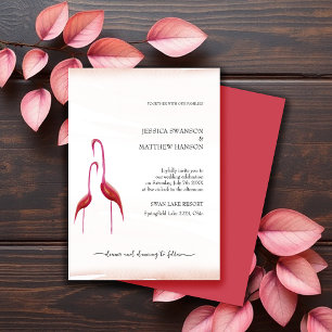 Invitation Flamant rose rose or exotique