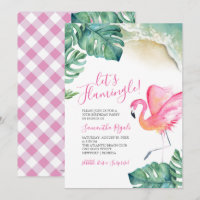 Flamant rose rose tropical 50e fête d'anniversaire