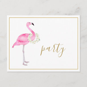 Invitation Flamant rose rose Tropical Pas de cadeaux Réceptio