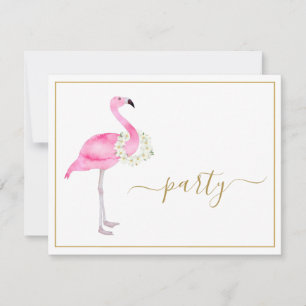 Invitation Flamant rose rose Tropical Pas de cadeaux Réceptio