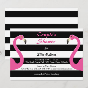 Invitation Flamant rose tendance Baby Couple's Shower Invitat