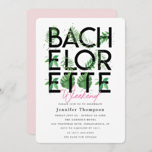 Invitation Flamant rose Tropical Blush Weekend Bachelorette