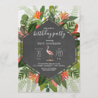 Flamant rose tropical Fête d'anniversaire