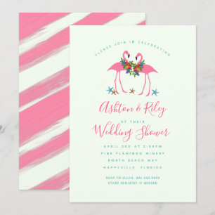 Invitation Flamants roses roses Couples Wedding shower Invita