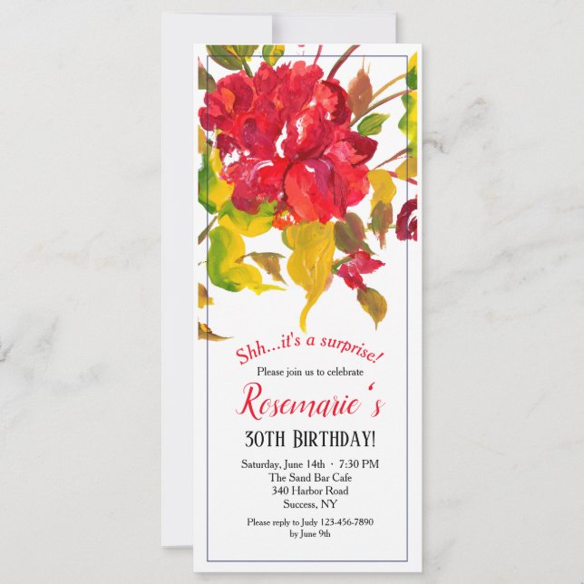 Invitation Flambée d'invitation rouge (Devant)