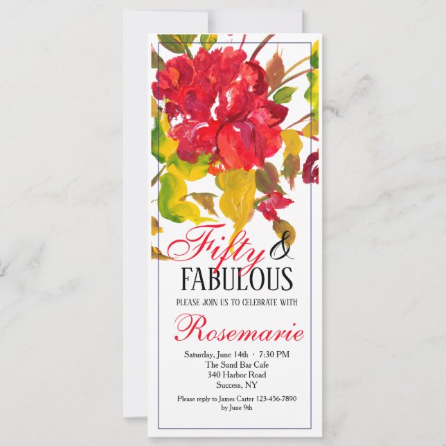 Invitation Flambée d'invitation rouge (Devant)