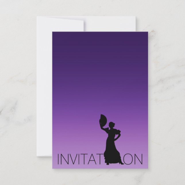 Invitation Flamenco Dance Latine Parti Purple Lavanda Ombre (Devant)