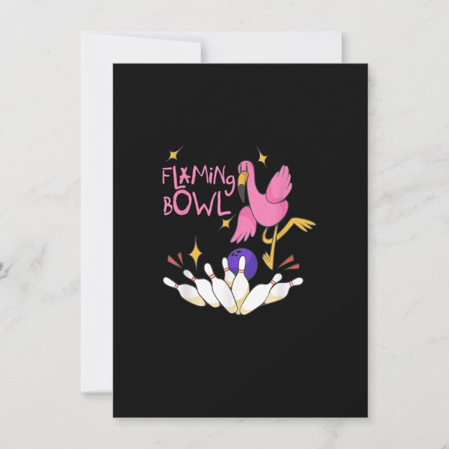 Invitation Flamingbowl Bowling Event Women Girls Flamingo Bow (Devant)