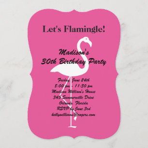 Invitation Flamingle Anniversaire - Fuchsia
