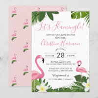 Flamingle Baby shower de Flamant rose Tropical Ros