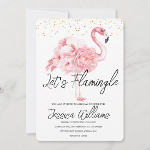 Invitation Flamingle ! Fête des mariées tropicale Bash