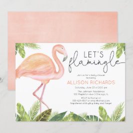 Invitation Flamingle Flamant rose fille baby shower